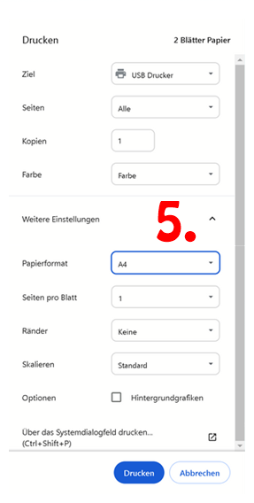 Drucker Einstellungen
