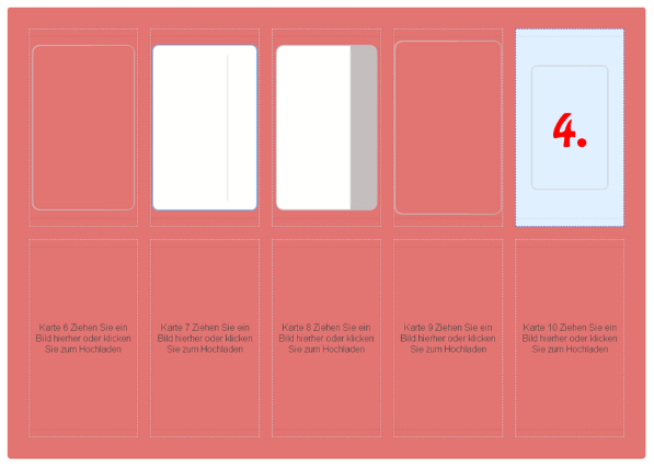 Vorschau von zehn Karten mit Testbildern